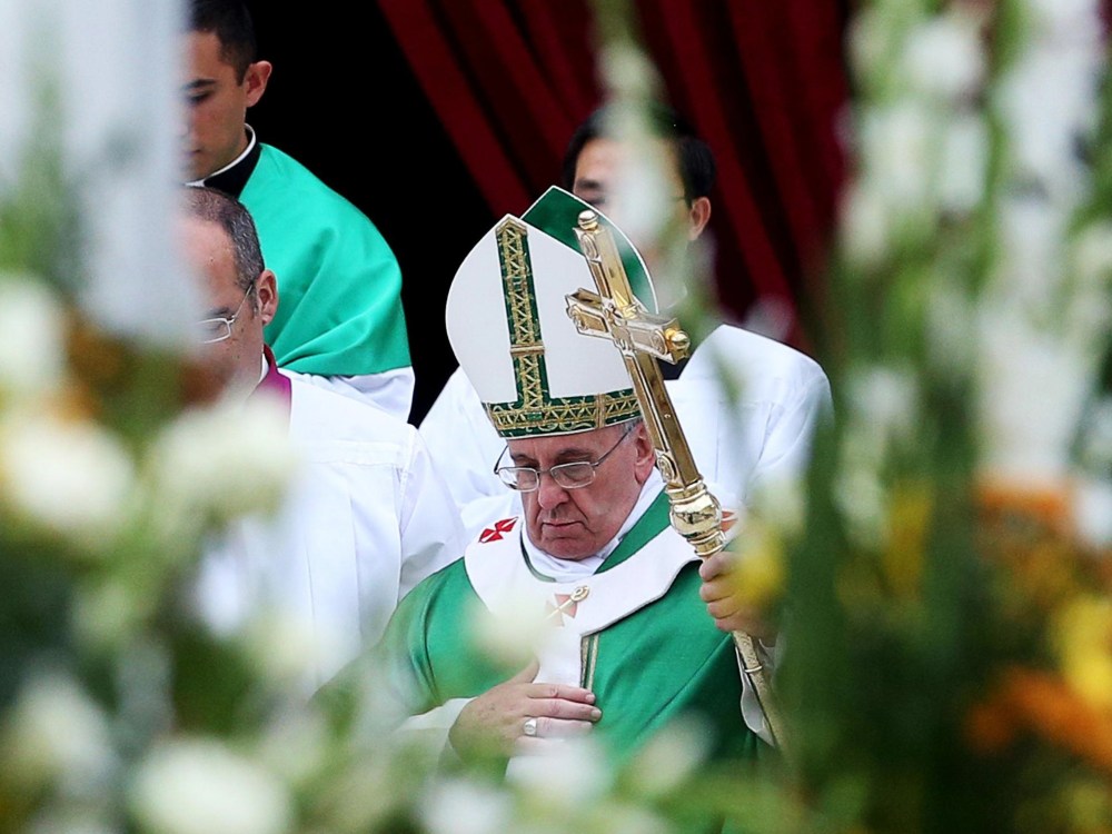 Pope Francis during the Mass in Saint Peter's square, Vatican City