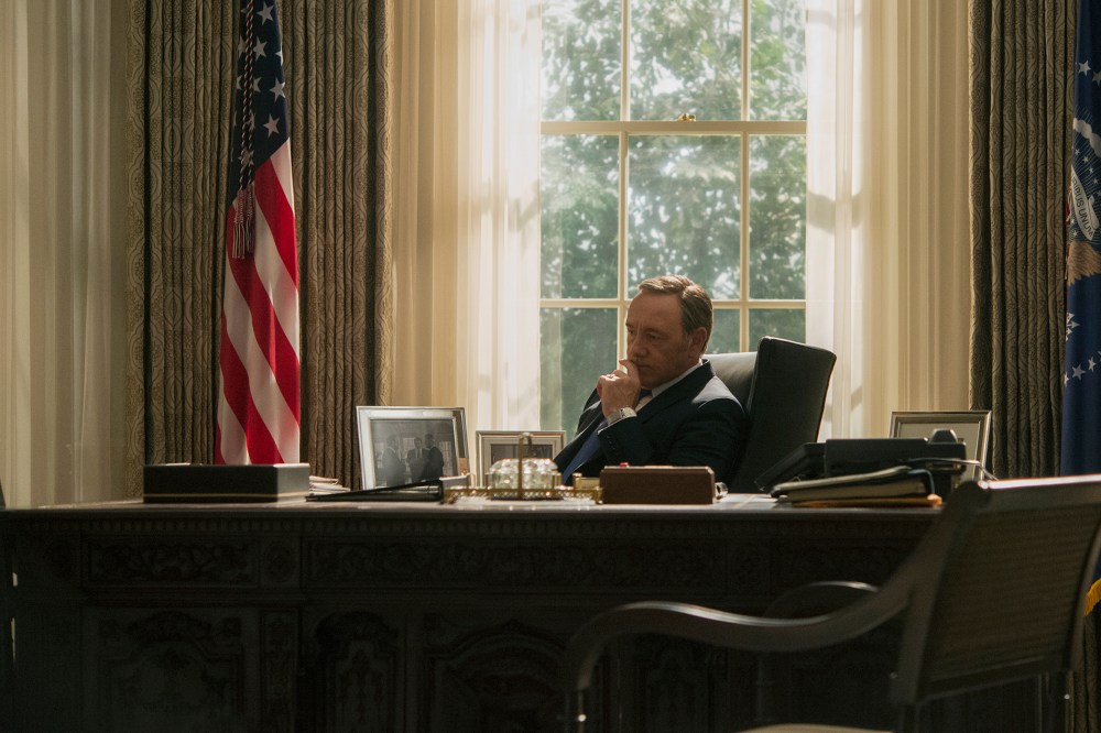 Kevin Spacey in a scene from Netflix's "House of Cards."