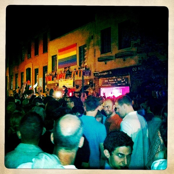 They're singing in front of the Stonewall.