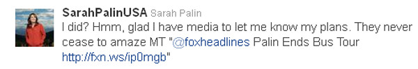 End of the road for Palin's bus tour?