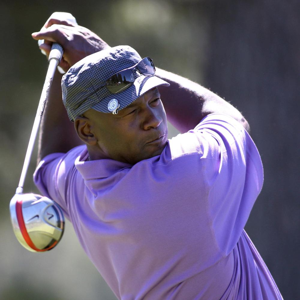 Charlotte Bobcats owner Michael Jordan tees off in Lake Tahoe last year.