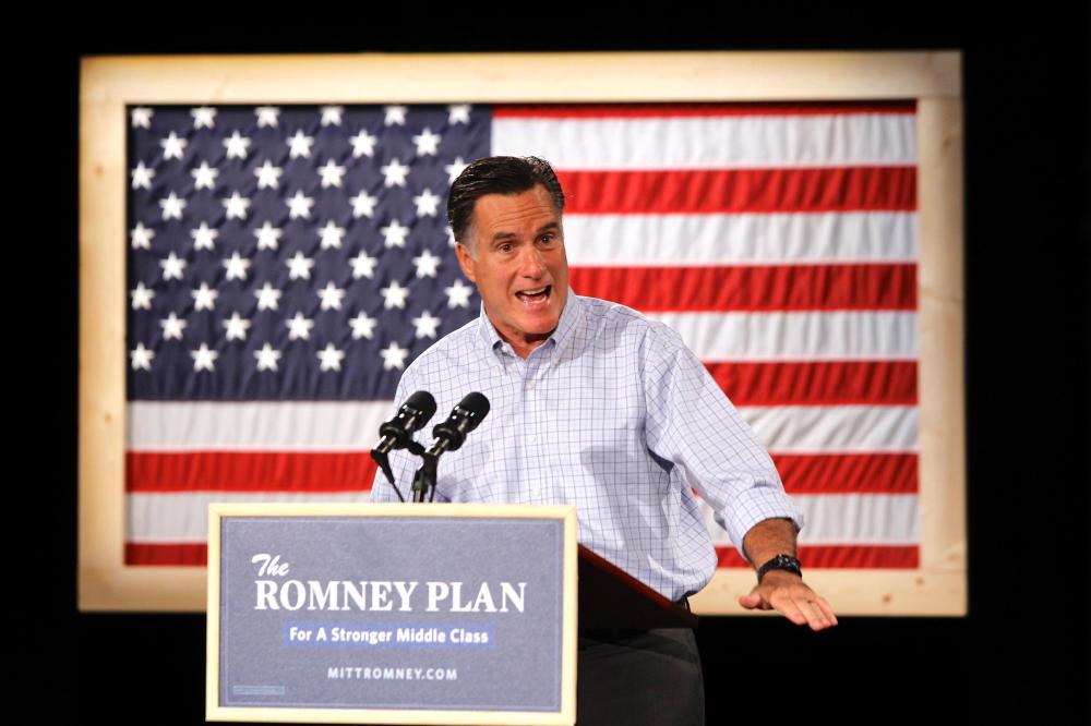 Mitt Romney putting forth his welfare argument again today in Iowa.