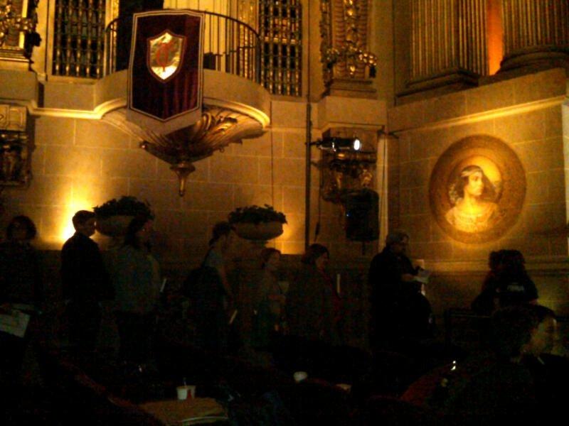 Part of the book-signing queue at the Castro Theatre. Note the stunningly cool side wall of the theatre.