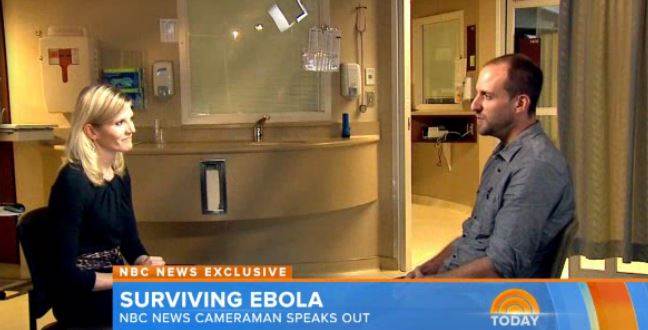 Mommy's on TV! NBC's Kate Snow talks to cameraman Ashoka Mukpo in his first interview since being declared “Ebola free.”
