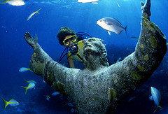 "Christ of the Abyss," in the waters off Key Largo, Florida.