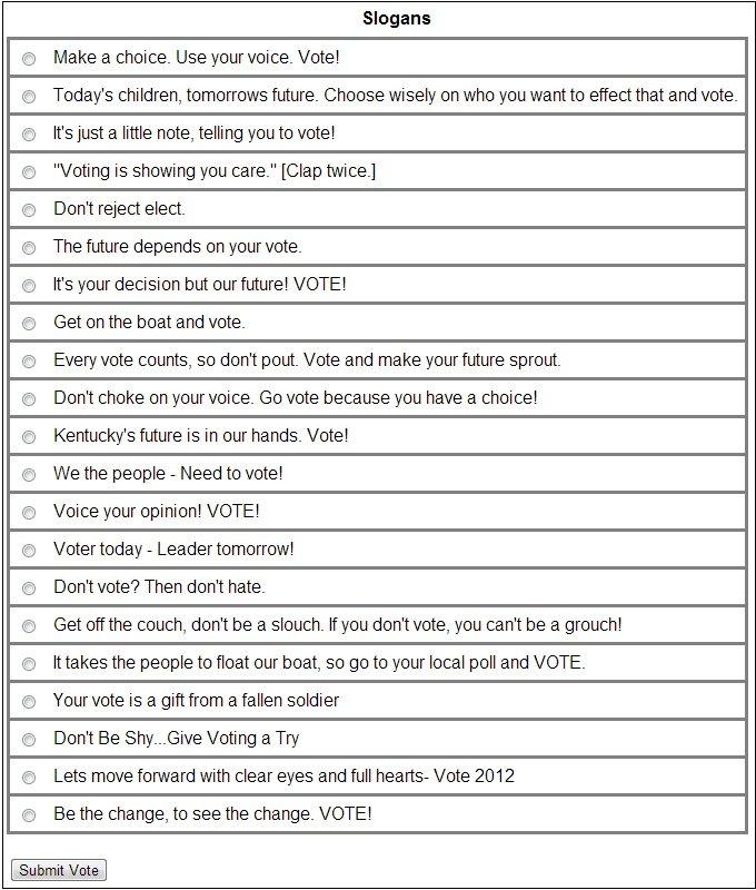 The great Kentucky slogan contest