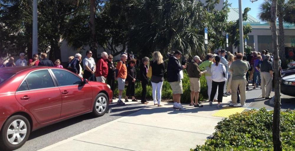 Gov. Scott says no to more early voting in Florida. Y'all just keep standing in line