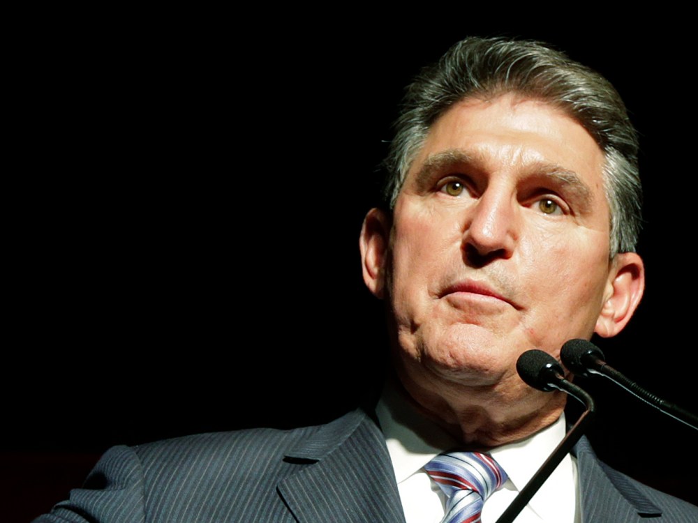 Sen. Joe Manchin, D-WV, thanks supporters at his campaign celebration in Fairmont, W. Va., on Nov. 6, 2012. He believes bipartisanship in the Senate will help win the fight for gun reform. (Photo by Dave Martin/AP Photo)