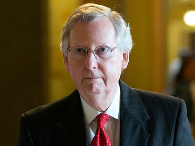 Senate Minority Leader Mitch McConnell (R-KY) speaks to the media about the "fiscal cliff" on Capitol Hill. (Photo by Yuri Gripas/Reuters)