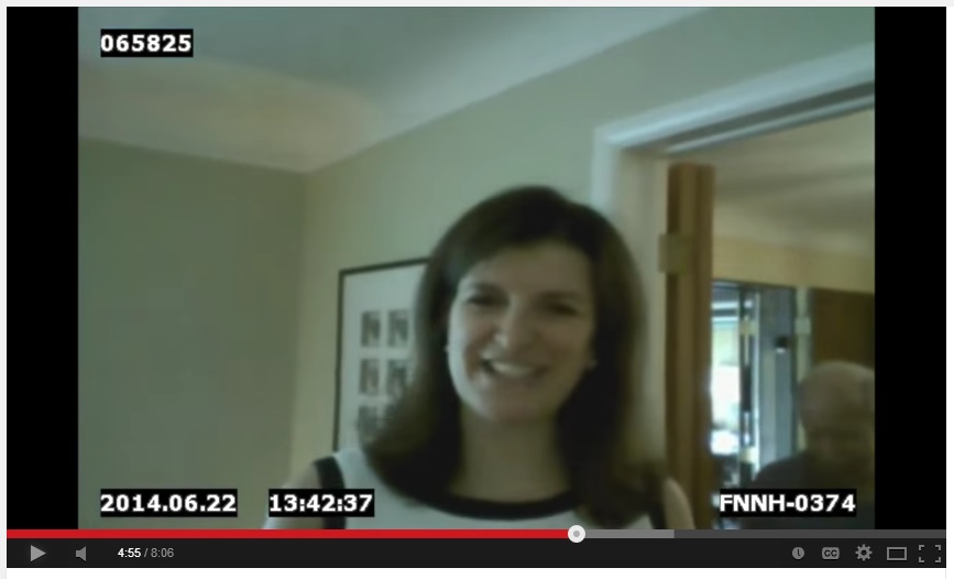 A frame from a video the Mark Schauer campaign says was created by the Michigan Republican Party while spying on a Democratic event with hidden camera glasses.