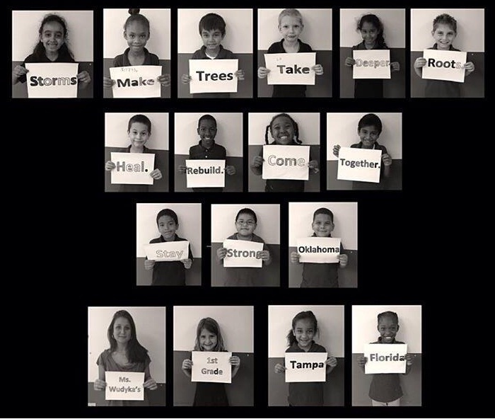 Sarah Wudyka's first grade class in Tampa, Florida.