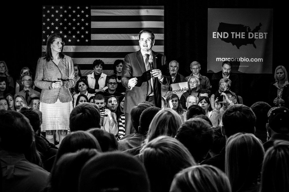 Marco Rubio at a rally in Columbia, S.C. on Feb. 19, 2016. (Photo by Mark Peterson/Redux for MSNBC)