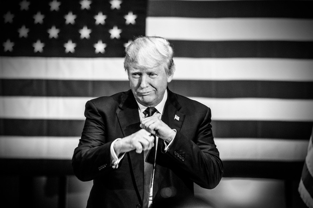 Donald Trump speaks at his event to raise money for veterans organizations in Des Moines, Iowa. (Photo by Mark Peterson/Redux for MSNBC)