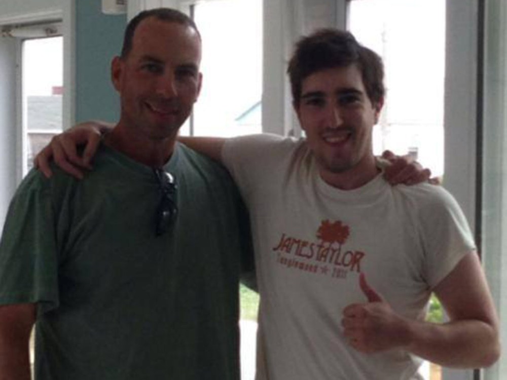 Sean Murphy posing with survivor Jeff Bauman (Facebook.com)