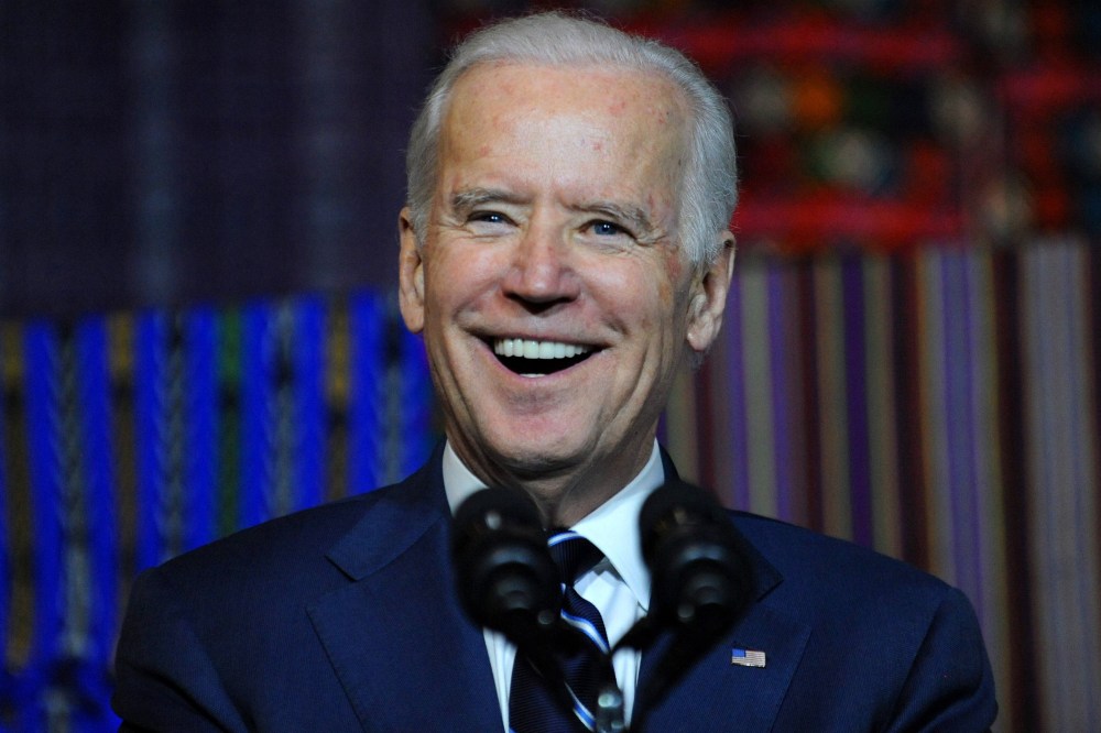 Vice-President Joe Biden smiles during a visit to the Ixchel Museum in Guatemala City on March 2, 2015.