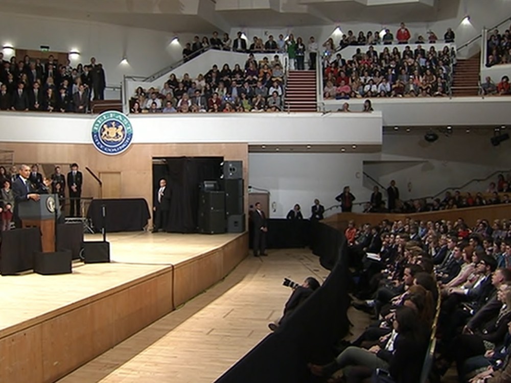 US President Barack Obama speaks during an event on June 17, 2013 in Belfast, Northern Ireland.