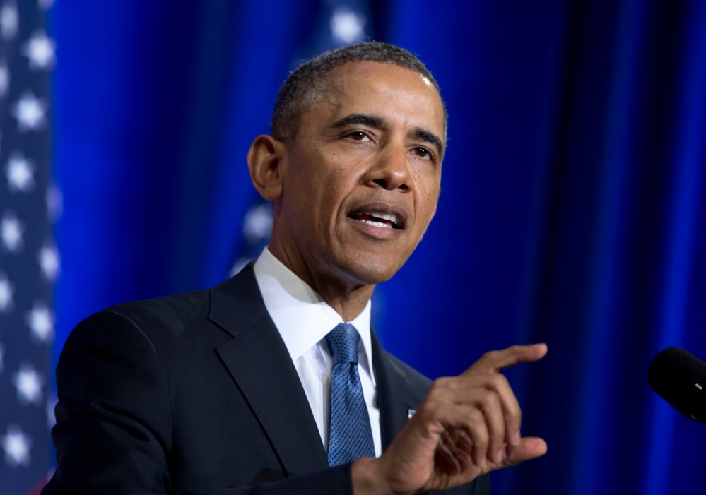 President Barack Obama at the Justice Department in Washington, Friday, January 17, 2014.