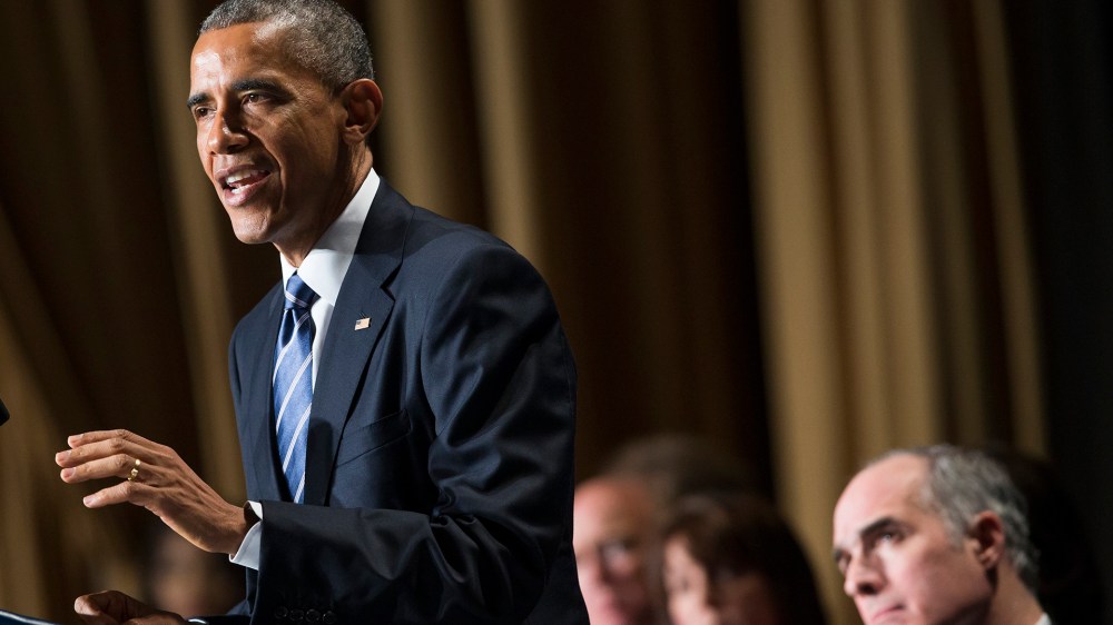 President Barack Obama speaks during the National Prayer Breakfast in Washington, on Feb. 5, 2015. (Photo by Evan Vucci/AP)