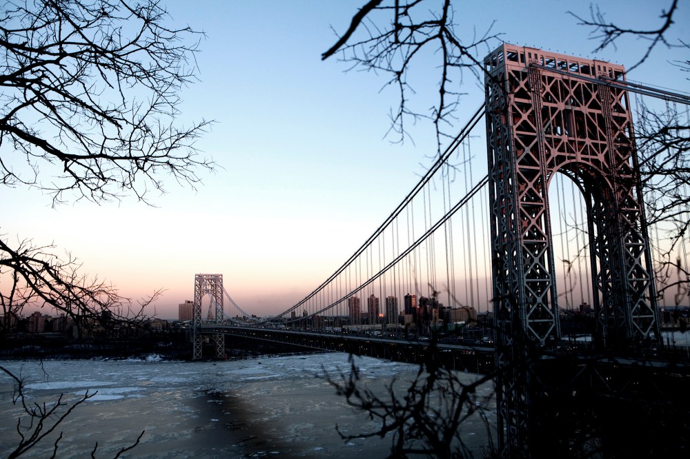 An view the George Washington Bridge from New Jersey.