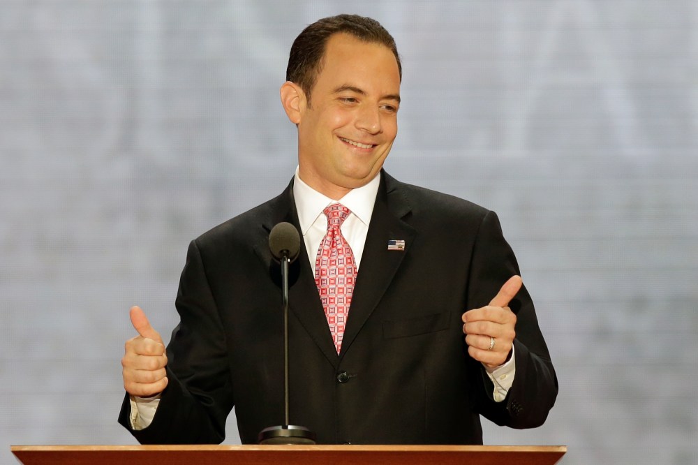 Chairman of the Republican National Committee Reince Priebus flashes a thumbs up (AP Photo/J. Scott Applewhite)