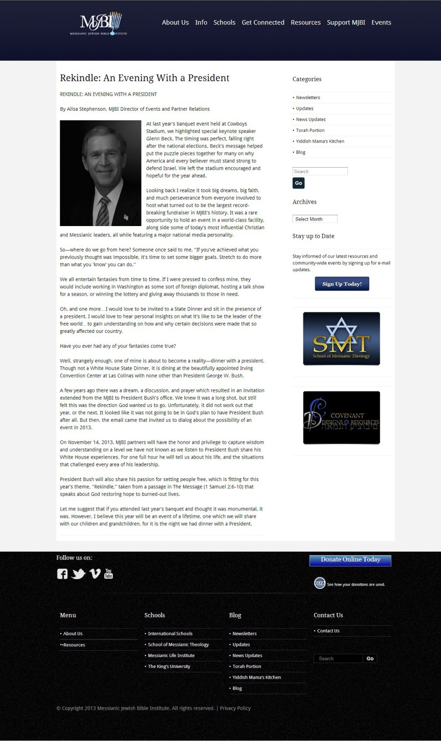 Google cache of http://mjbi.org/rekindle_an_evening_with_a_president/ circa Oct 29, 2013 13:01:33 GMT