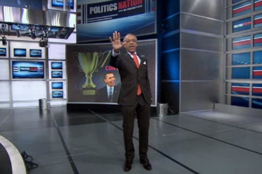 Rev. Sharpton shows off his James Brown-inspired dance moves.