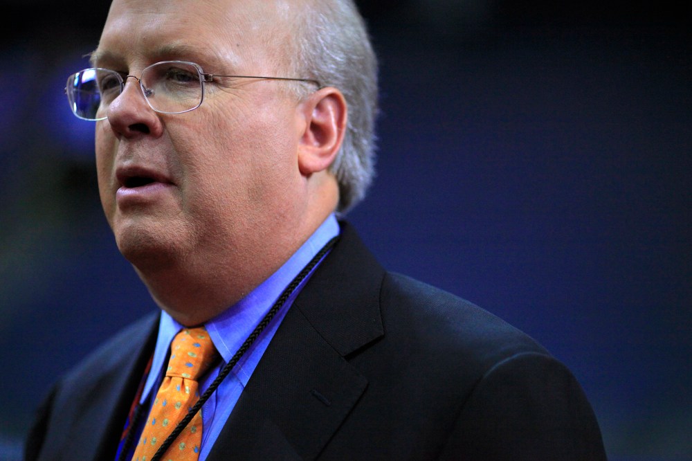 Former White House Deputy Chief of Staff Karl Rove is seen at the Republican National Convention in Tampa, Florida August 27, 2012.