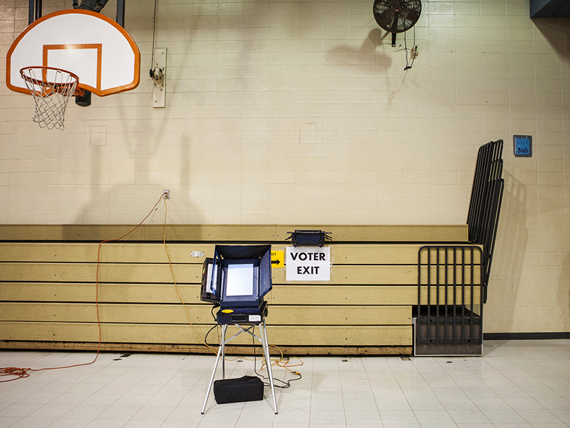 A voting booth awaits voters at the Dr. Martin Luther King Community Center on the morning of U.S. presidential election in Racine, Wisconsin November 6, 2012. (Photo by Sara Stathas/Reuters)