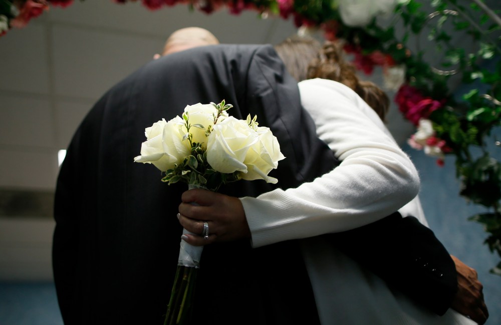 A couple at a wedding in Norwalk, Conn. on December 12, 2012.