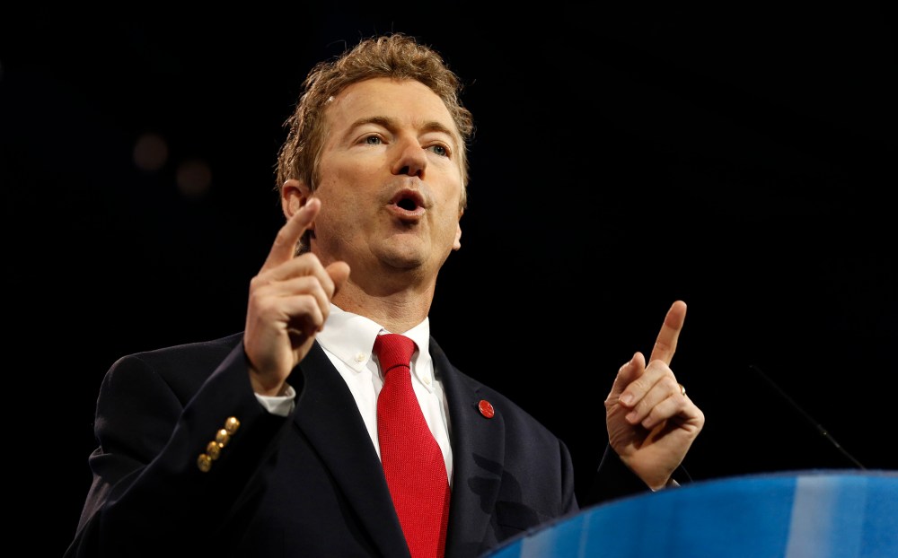 Senator Rand Paul (R-Ky.) speaks at the Conservative Political Action Conference (CPAC) at National Harbor, Md., March 14, 2013.