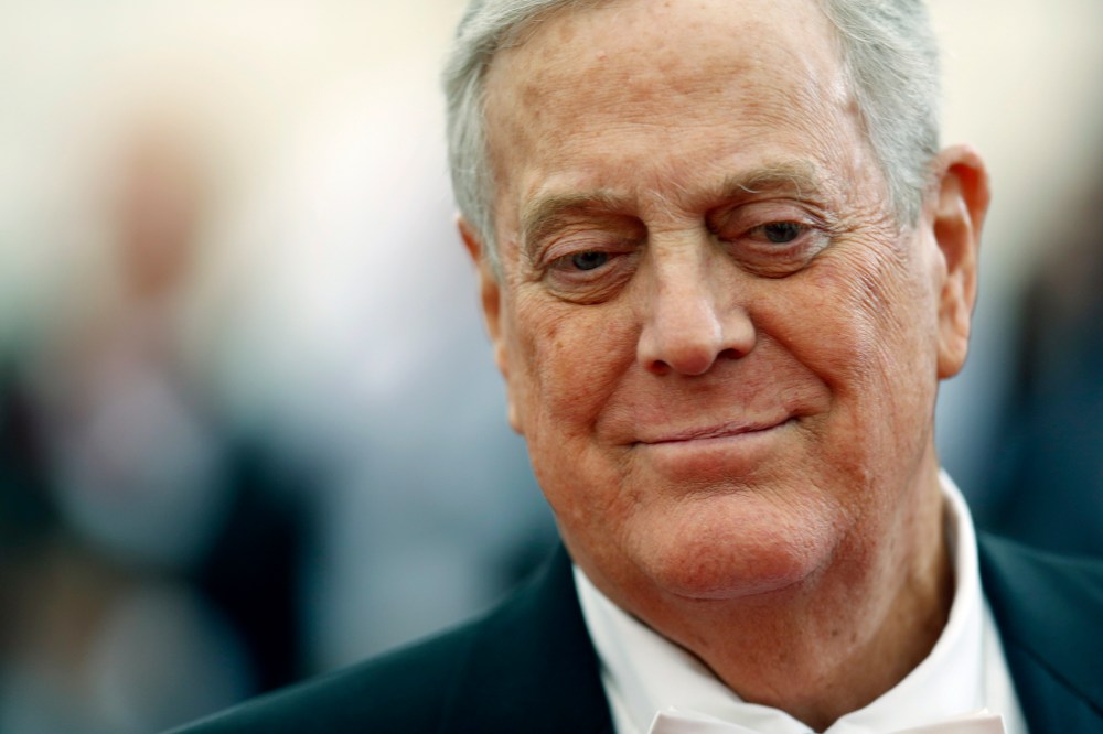 Businessman David Koch arrives at the Metropolitan Museum of Art Costume Institute Gala Benefit celebrating the opening of "Charles James: Beyond Fashion" in Upper Manhattan on May 5, 2014. (Carlo Allegri/Reuters)