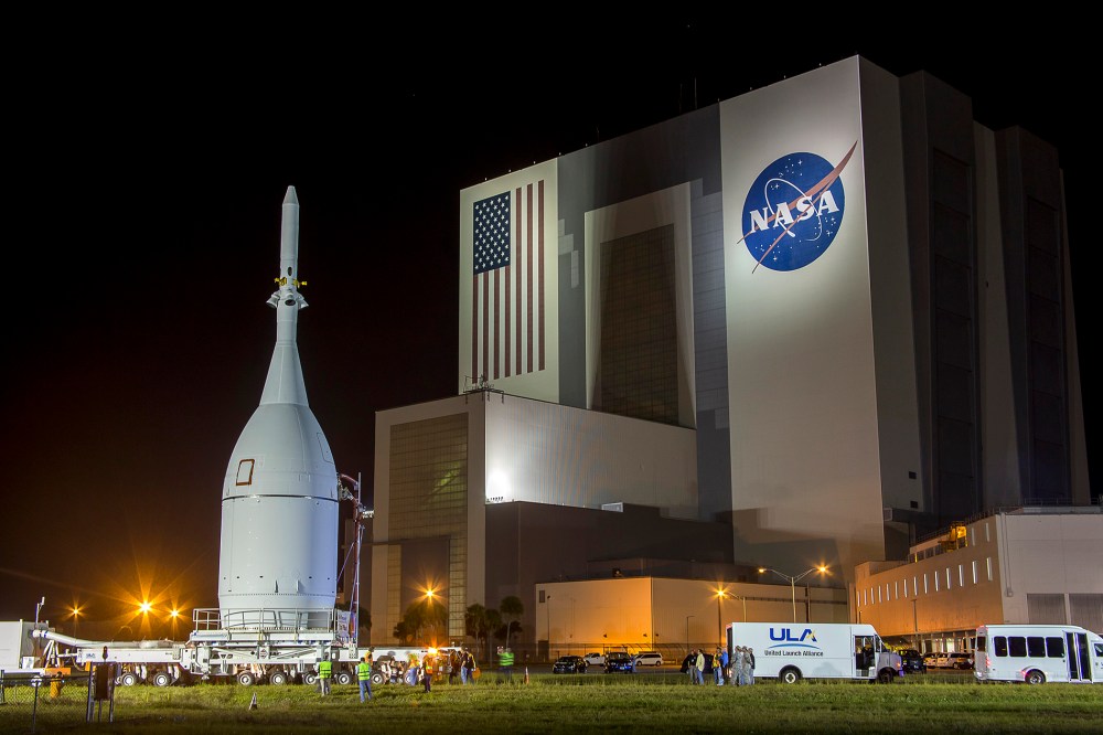 The Orion capsule is moved at Kennedy Space Center in Florida, Nov. 11, 2014. The NASA spacecraft was designed to one day fly astronauts to Mars. (Photo by Mike Brown/Reuters)