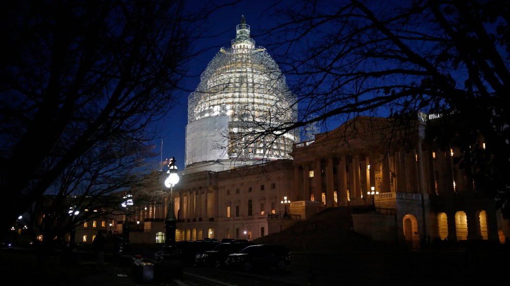 The U.S. Capitol building is seen on January 20, 2015.