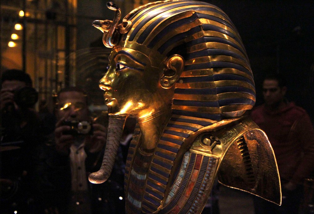 The golden mask of Pharaoh Tutankhamen is seen on display at the Egyptian Museum in Cairo, Jan. 24, 2015. (Photo by Al Youm/Al Saabi Newspaper/Reuters)