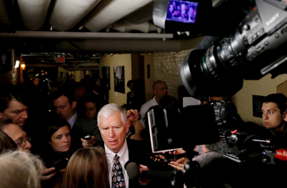 U.S. Representative Mo Brooks (R-AL), a member of the Freedom Caucus, speaks with reporters following a House Republican caucus meeting at the U.S. Capitol in Washington, Oct. 21, 2015. (Photo by Jonathan Ernst/Reuters)