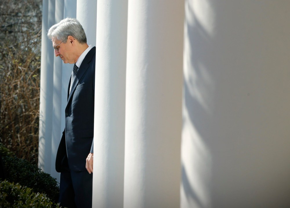 Judge Merrick Garland arrives prior to U.S. President Barack Obama announcing Garland as his nominee to the U.S. Supreme Court, at the White House in Washington, March 16, 2016. (Photo by Jonathan Ernst/Reuters)