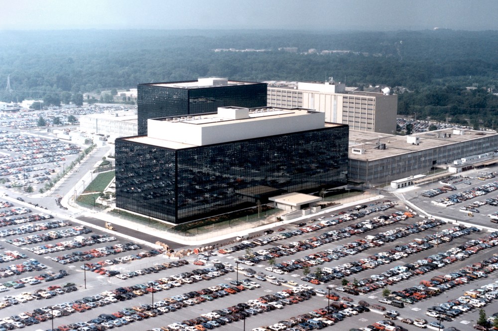 An undated aerial handout photo shows the National Security Agency (NSA) headquarters building in Fort Meade, Maryland.