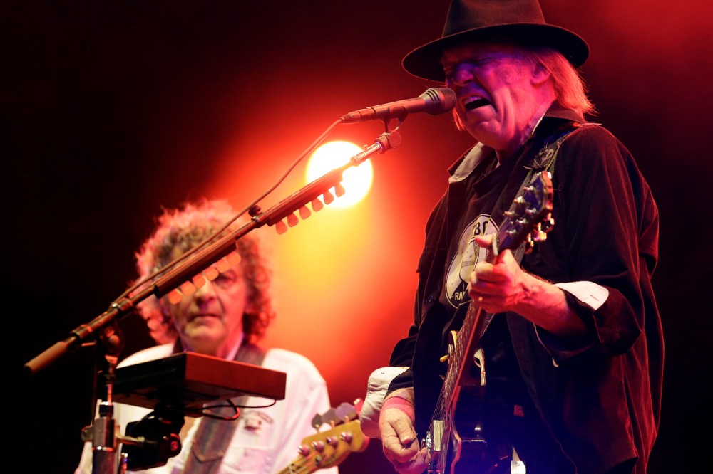 Canadian musician Neil Young and his band Crazy Horse perform at the Paleo Festival in Nyon late July 23, 2013. (Photo by Denis Balibouse/Reuters)