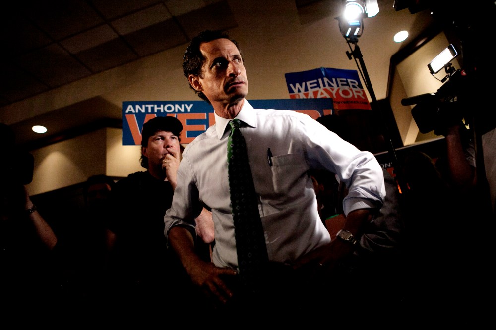 Then-New York mayoral candidate Anthony Weiner attends a campaign event in the Rockaways section in the Queens borough of New York July 31, 2013. (Photo by Eric Thayer/Reuters)