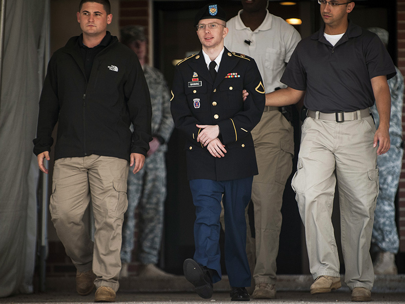 Bradley Manning is escorted out of court  - 08/22/2013