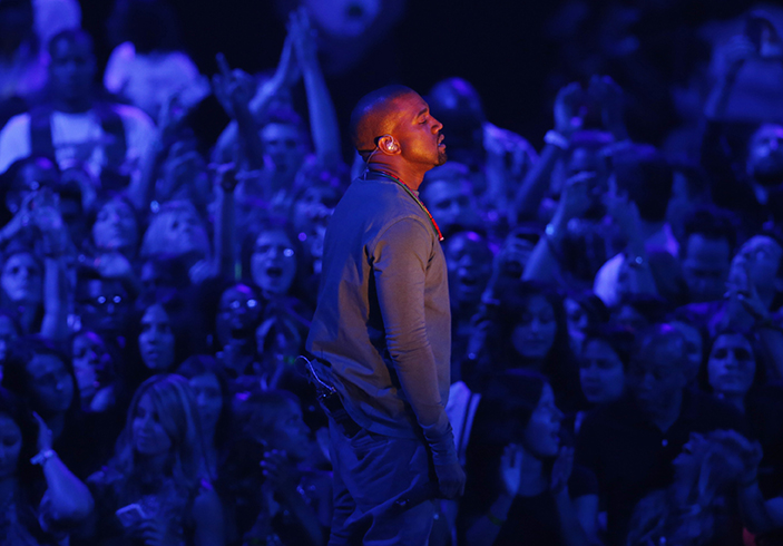 Kanye West performs "Blood on the Leaves" during the 2013 MTV Video Music Awards in New York