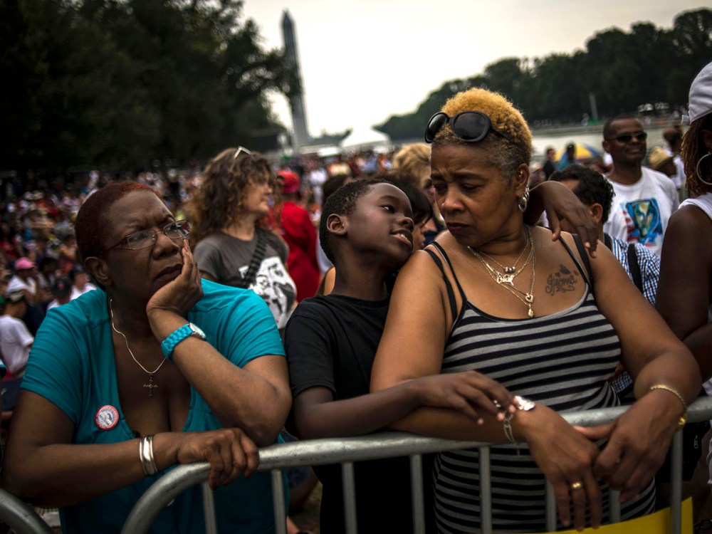 Crowds gather on the National Mall to commemorate the 50th Anniversary of the March on Washington