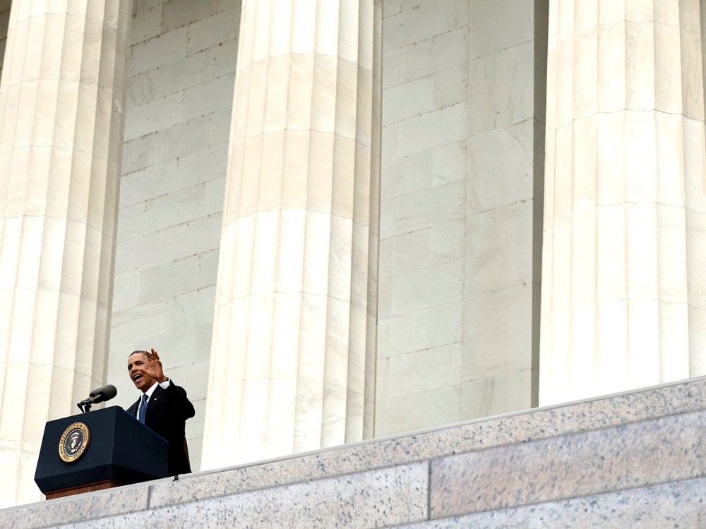 U.S. President Barack Obama speaks at the 50th anniversary of the March on Washington