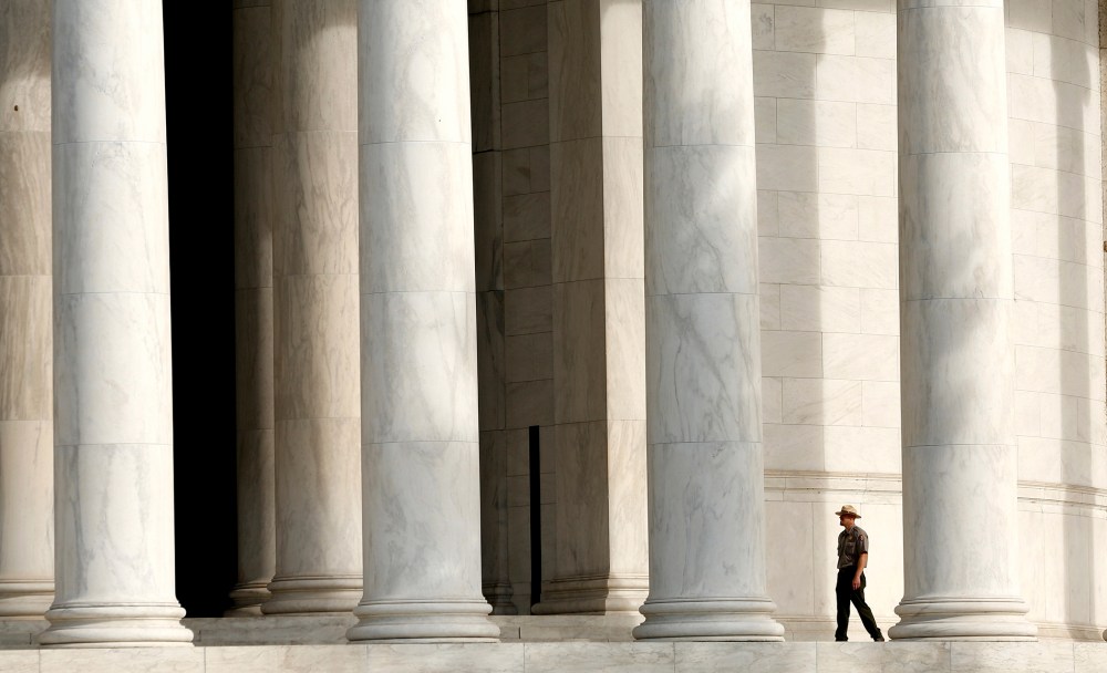 The Jefferson Memorial is re-opened as the government shutdown ends in Washington