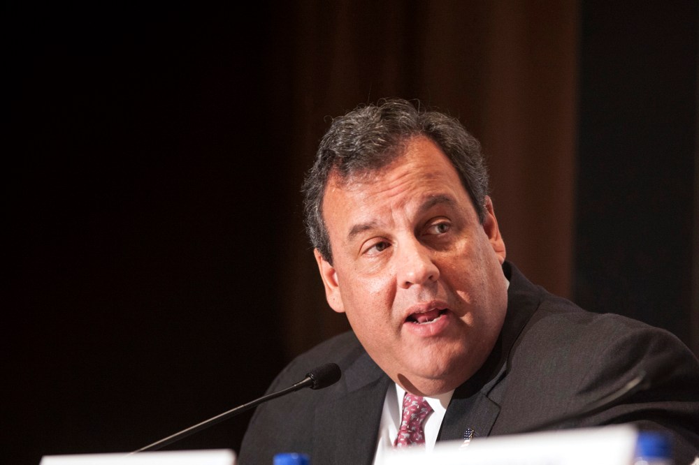 Governor Chris Christie (R-NJ) answers a question about immigration reform during a news briefing at the 2013 Republican Governors Association conference in Scottsdale, Ariz. on Nov. 21, 2013.