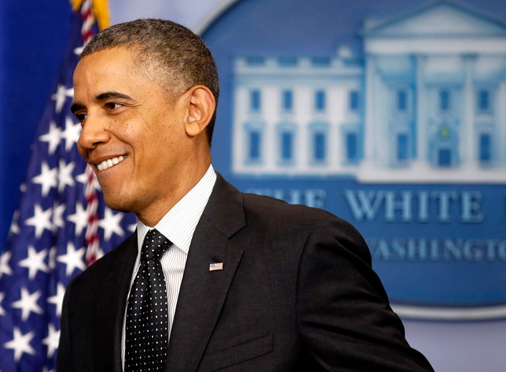 President Barack Obama walks out after making a statement about the U.S. Senate's efforts to confirm his Administration's nominees while in the Brady Press Briefing Room at the White House, in Washington on Nov. 21, 2013.