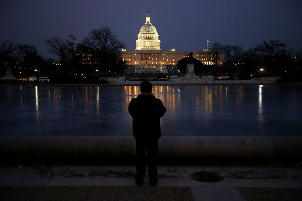 The U.S. Capitol building is seen before U.S. President Barack Obama delivers his State of the Union address in front of the U.S. Congress, on Capitol Hill in Washington on Jan. 28, 2014.