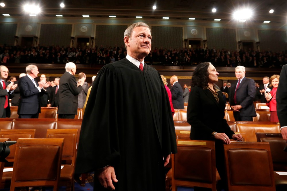 Supreme Court Chief Justice John Roberts arrives prior to President Barack Obama's State of the Union speech on Capitol Hill in Washington, Jan. 28, 2014.