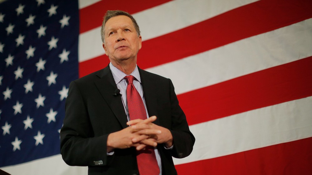 Potential Republican 2016 presidential candidate Ohio Governor John Kasich speaks at the First in the Nation Republican Leadership Conference in Nashua, New Hampshire April 18, 2015. (Photo by Brian Snyder/Reuters)