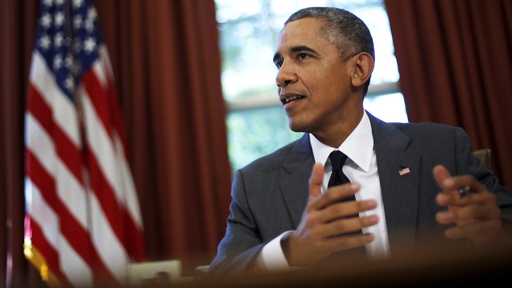 President Barack Obama delivers remarks to reporters in the Oval Office at the White House in Washington, D.C., July 31, 2015. (Photo by Jonathan Ernst/Reuters)